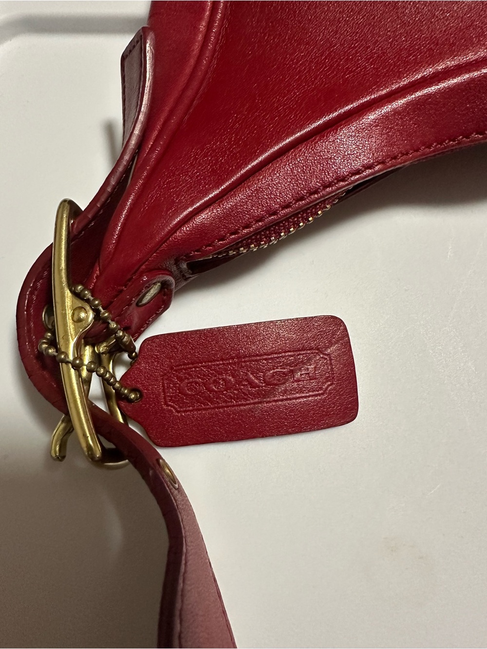 VINTAGE coach Legacy West Small Zoe Hobo Bag In Red leather style# 9342 - Picture 4 of 11